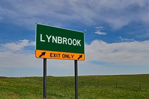 LYNBROOK US Highway Exit Only Sign Stock Photos