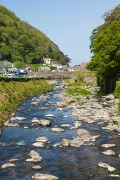 Lynmouth Devon UK in beautiful spring sunshine Stock Photos
