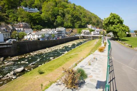 Lynmouth Devon UK in beautiful spring sunshine Stock Photos