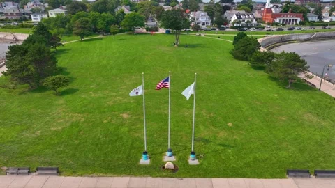 Lynn Beach aerial view, MA, USA Stock Footage 311902575