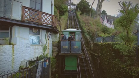 Lynton, UK (DEVON) – 2014/MARCH/23: Ascent of Lynmouth and Lynton Railway Stock Footage 269689107