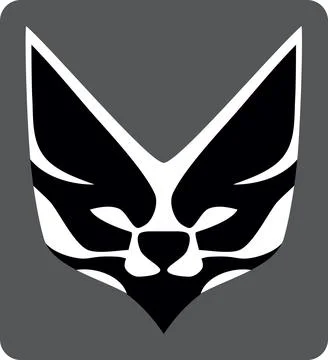 Lynx cat logo in grey black and white Stock-Illustration