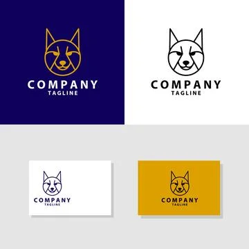 Lynx circle line logo design vector Stock Illustration