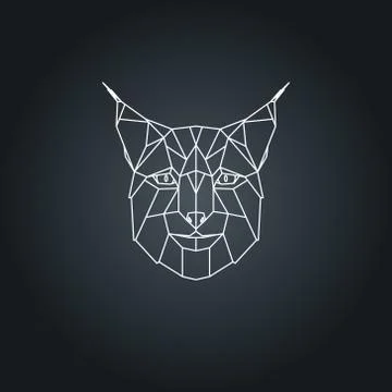 Lynx head. Geometric vector illustration. Stock Illustration