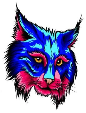Lynx head mascot logo vector illustration graphics Stock-Illustration