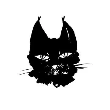 Lynx head vector. Modern ink brush drawing animal head. Vector illustration. Stock Illustration