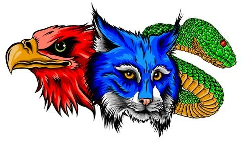 Lynx Wildcat eagle snake Logo Mascot Stock-Illustration