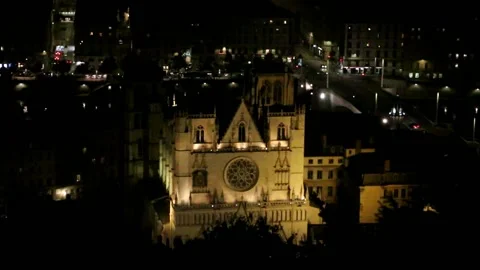 Lyon Cathedrals Video stock 138236167