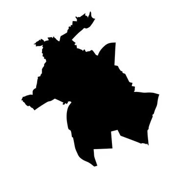 Lyon city map vector silhouette illustration isolated Ilustração Stock