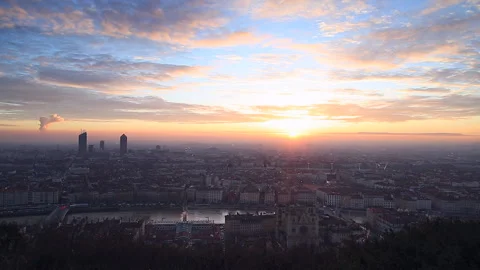 Lyon at dawn Stock Footage 132424758