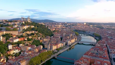 Lyon drone footage Video stock 127312351