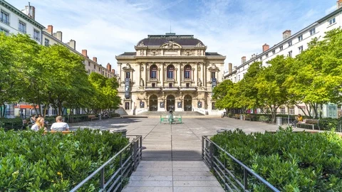 Lyon opera timelapse 스톡 동영상 127306181