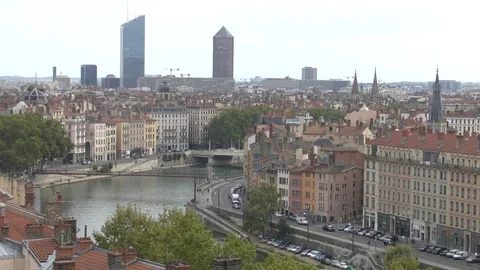 Lyon. Panorama of the city. Stock Footage 101446632