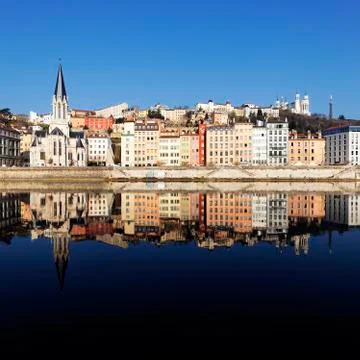 Lyon reflection Stock Photos