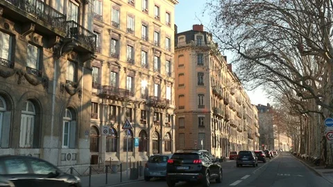 Lyon, road along the river Stock Footage 104102449