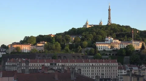 Lyon in a summer evening Stock Footage 67988764