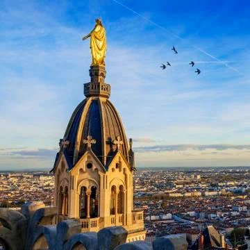 Lyon by sunset Stock Photos
