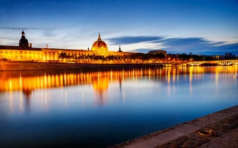 Lyon by sunset in summer Stock Photos