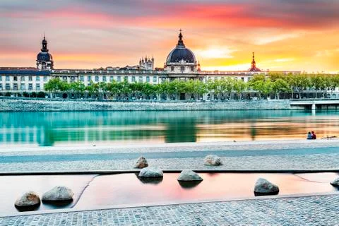 Lyon by sunset in summer Foto stock