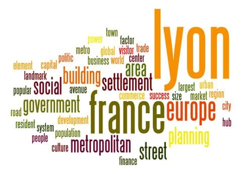 Lyon word cloud Stock-Illustration