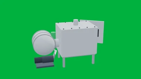 Lyophiliser bioprocess 3d loop green screen Видео 343073677