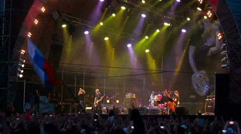 Lyova Bi-2 returns thanks to fans at the rock festival The Best City.UA Stock Footage 31813696