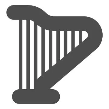 Lyra solid icon. Harp symbol, glyph style pictogram on white background. Patrick イラスト素材