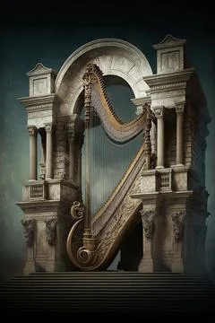 Lyre of building Stock Illustration