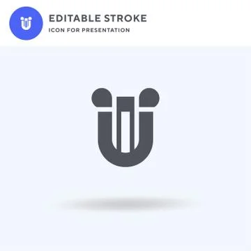 Lyre icon vector, filled flat sign, solid pictogram isolated on white, logo i Stock Illustration