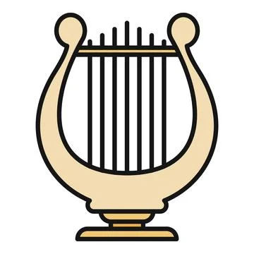 Lyre musical instrument playing classical antique music Stock Illustration