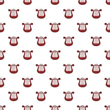Lyre musical instrument seamless pattern Stockillustratie