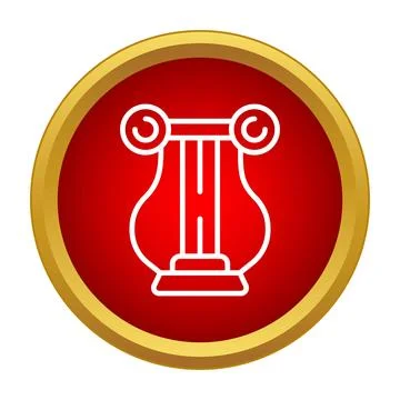 Lyre string instrument icon with ancient greek style Illustrazione stock