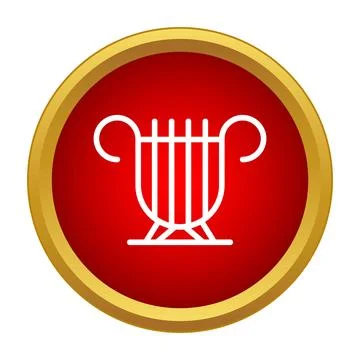 Lyre string instrument icon representing ancient music culture Stock-Illustration