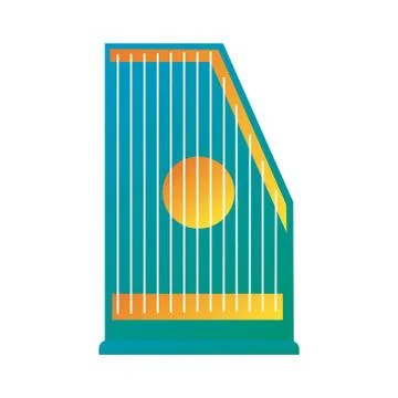 Lyre string instrument line and fill style icon Stock Illustration