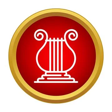 Lyre string instrument musical icon in gold frame Stock Illustration