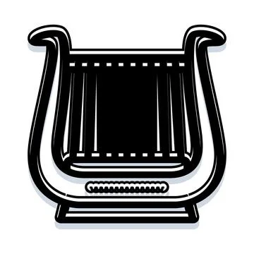 Lyre string instrument playing ancient music history Ilustración de archivo
