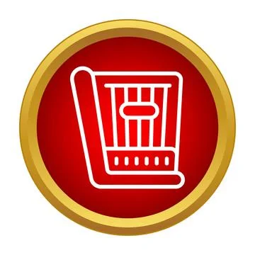 Lyre string instrument playing classical music button Ilustración de archivo