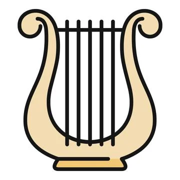 Lyre string instrument playing classical greek music Stock-Illustration
