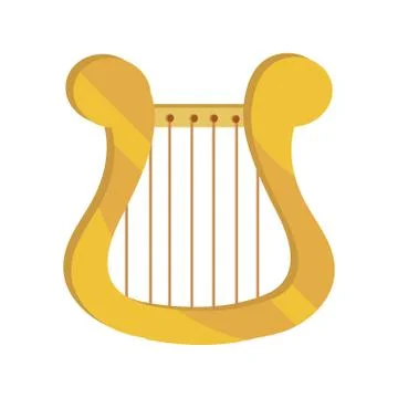 Lyre string musical instrument isolated icon Stock Illustration