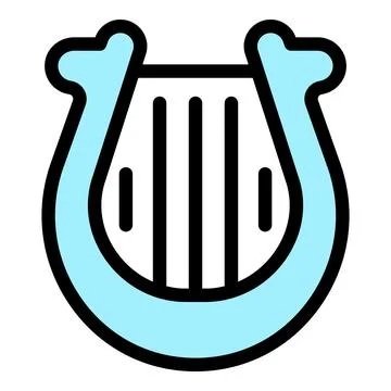 Lyre stringed instrument symbolizing music and poetry Stock Illustration