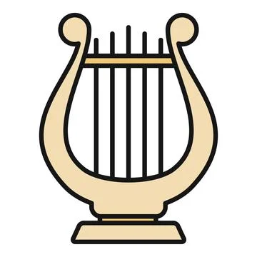 Lyre vector icon representing music, culture, and mythology Stock Illustration