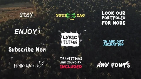 Lyric Titles After Effects stock