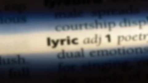 Lyric word in a dictionary. Stock Footage 99563125