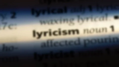 Lyricism word in a dictionary. Stock Footage 99563130