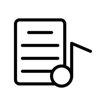 Lyrics icon linear logo mark in black and white Illustration