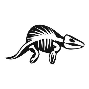 Lystrosaurus skeleton walking on white background Stock Illustration