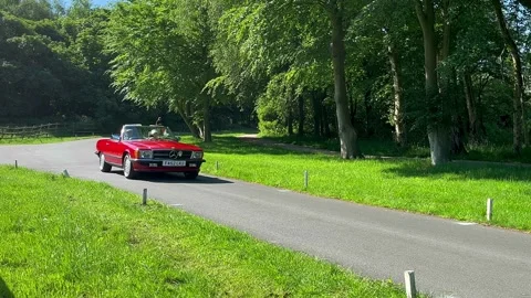 Lytham Hall 19 May 2024; 1988 Mercedes Benz 300 SL car Stock Footage 276314132