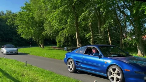 Lytham Hall 19 May 2024; Classic Performance sports cars arriving car show Stock Footage 276422068