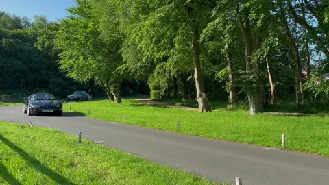 Lytham Hall 19 May 2024; Classic Mercedes sports cars arriving car show Stock Footage 276422070