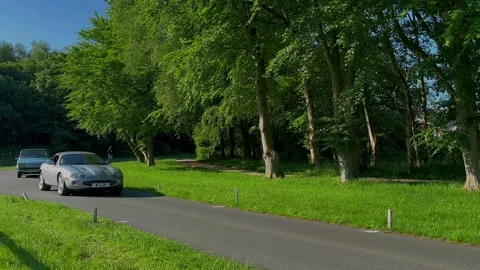 Lytham UK, 19 May 2024: 2000 Silver Jaguar XKR Auto, 1974 Humber Scepture Stock Footage 275881390